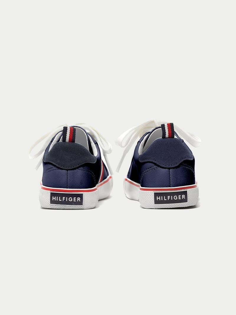 Fiú Tommy Hilfiger Signature Stripe Tornacipő Sötétkék | HU 2327TCE